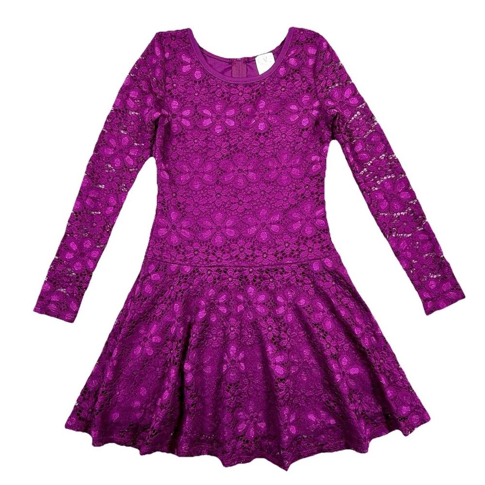Ella Moss Girls Dress Size 12 - Magenta Raspberry Lace